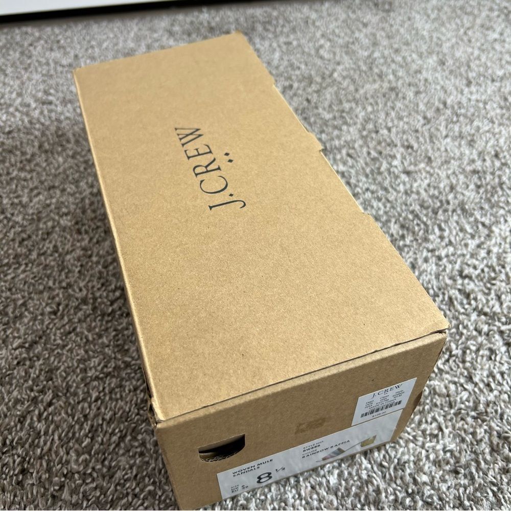 New with box - J.Crew Woven mule heels in Rainbow Raffia | Size 8.5 - Picture 4 of 8